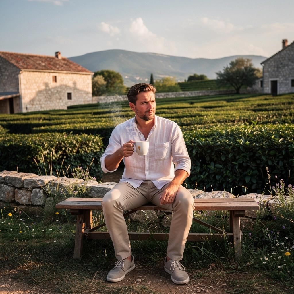 Uživanje u čaju uz prikaz tradicionalnog hrvatskog stila posluživanja.